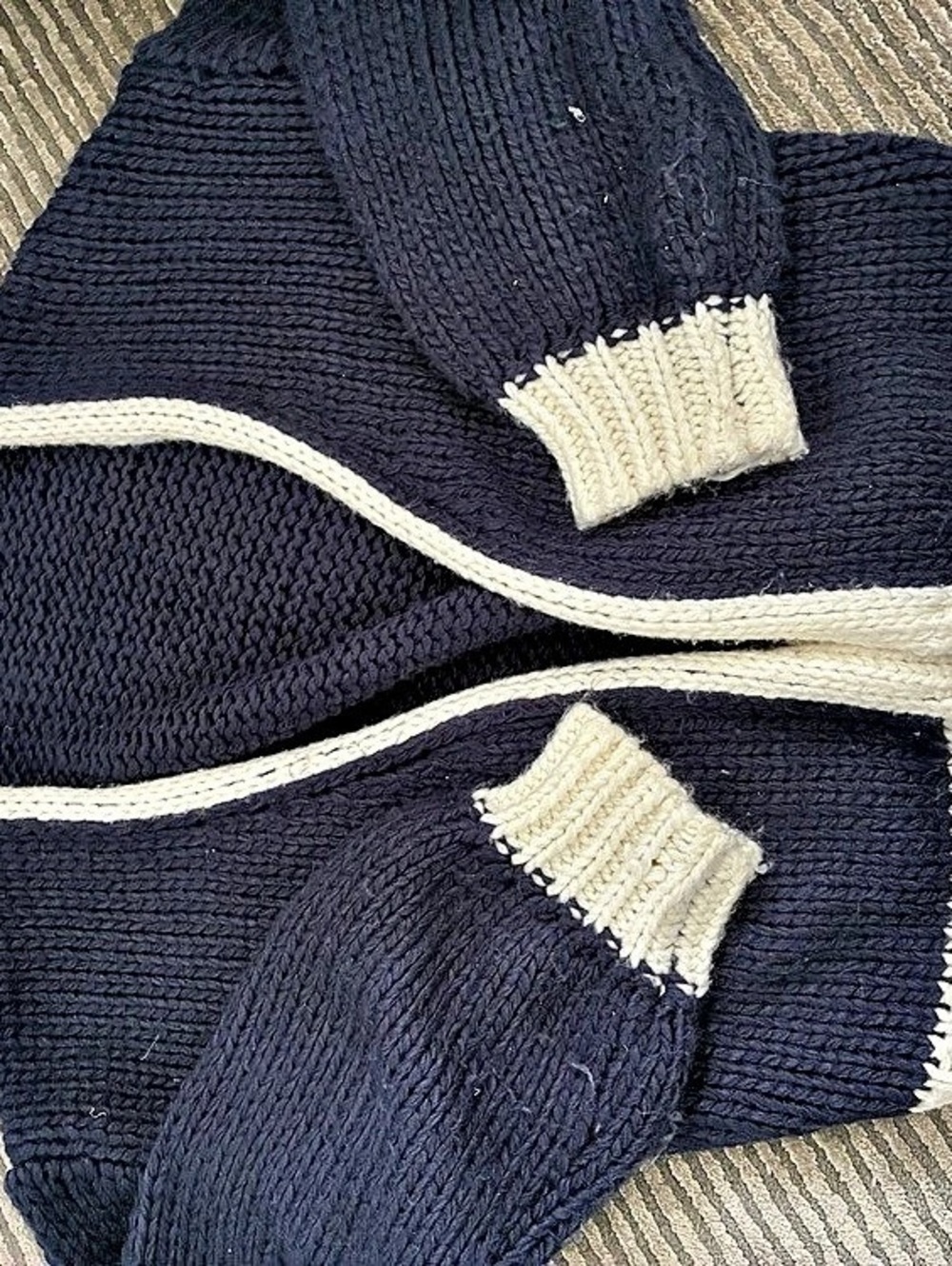 Edikted Color Block Cardigan Blue & White